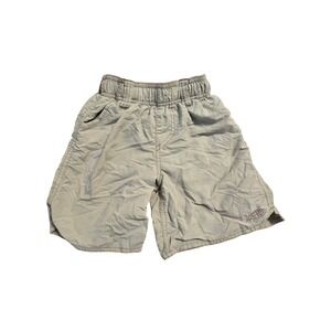 AFTCO Boys Fishing Shorts Tan Khaki Elastic Waist Mesh Lining Size Small S